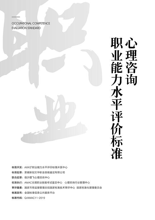 Q/11--2019  心理咨询师职业能力评价标准